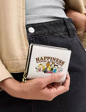 Coach X Peanuts Snap Wallet Chalk