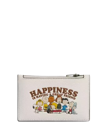 Coach X Peanuts Zip Card Case Chalk