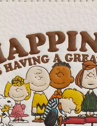 Coach X Peanuts Zip Card Case Chalk