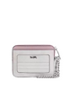 Coach Zip Card Case In Signature Canvas Chalk Carnation