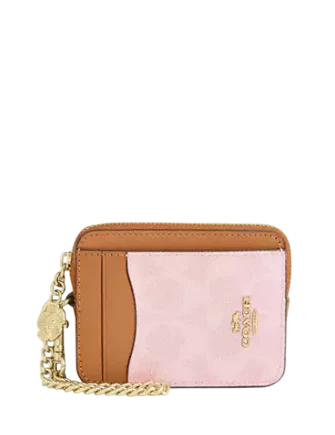 Coach Zip Card Case In Signature Canvas With Charm | Brixton Baker