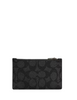 Coach Zip Card Case In Signature Charcoal Black