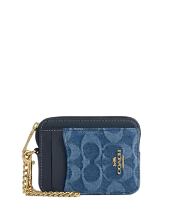 Coach Zip Card Case In Signature Denim | Brixton Baker