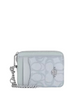 Coach Zip Card Case In Sketch Signature Canvas Ice Blue