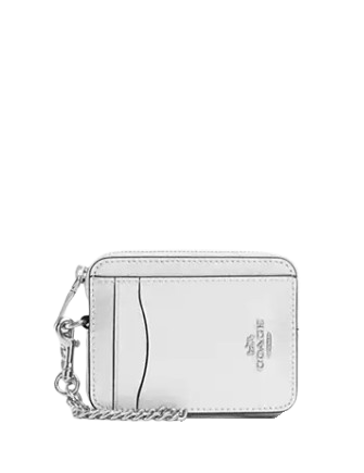 Coach Zip Card Case Light Silver