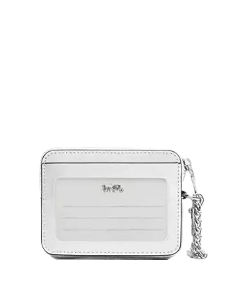 Coach Zip Card Case Light Silver