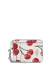 Coach Zip Card Case With Cherry Print Chalk