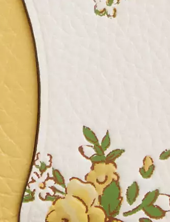 Coach Zip Card Case With Floral Print Chalk