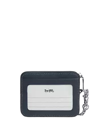 Coach Zip Card Case With Quilting Denim