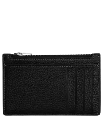 Coach Zip Card Case With Varsity Motif Black