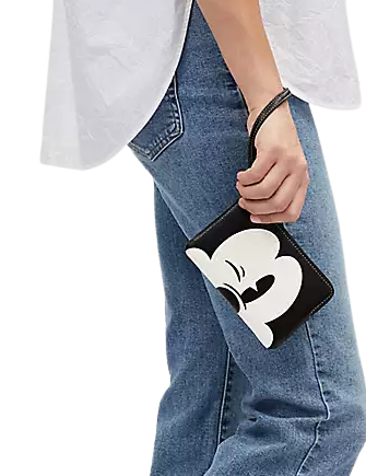 Coach Disney X Coach Corner Zip Wristlet With Wink Mickey Mouse