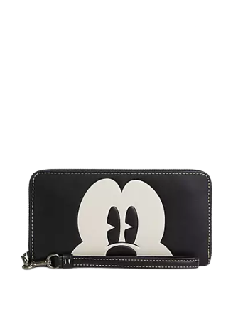 Coach Disney X Coach Long Zip Around Wallet With Mickey Mouse
