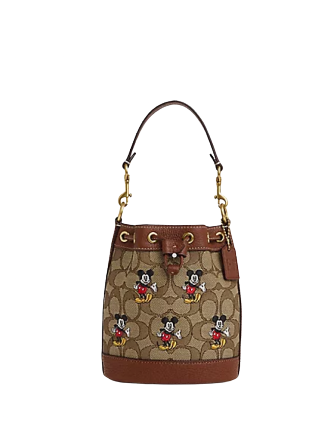 Coach Disney X Coach Mini Dempsey Bucket Bag In Signature Jacquard