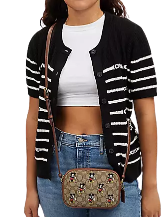 Coach Disney X Coach Mini Jamie Camera Bag In Signature Jacquard