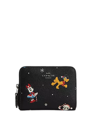 Coach Disney x Coach Small Zip Around Wallet with Holiday Print