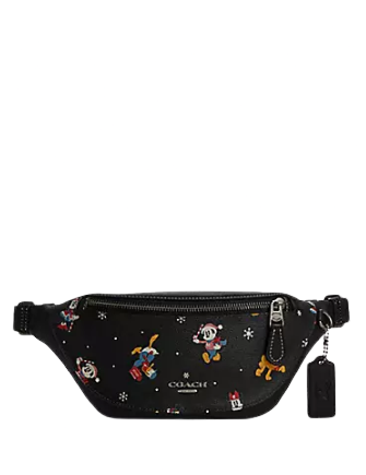 Coach Disney X Coach Warren Mini Belt Bag With Holiday Print Coach Disney X Coach Warren Mini Belt Bag With Holiday Print