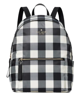 Kate spade black and white backpack sales