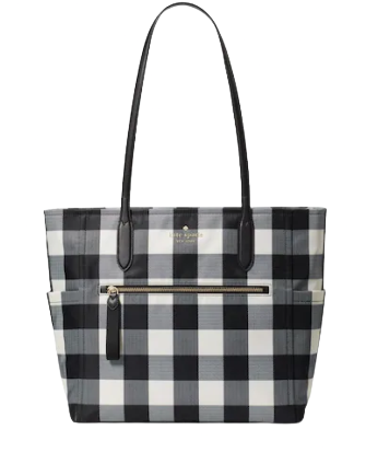 Kate spade black cheap and white checkered purse