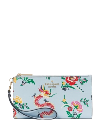 Kate Spade New York Dragon Printed Double Zip Wristlet