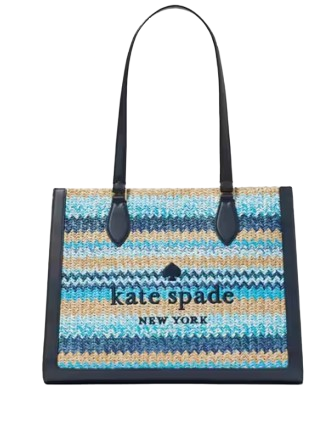 Kate Spade New York Ellie Stripe Straw Large Tote