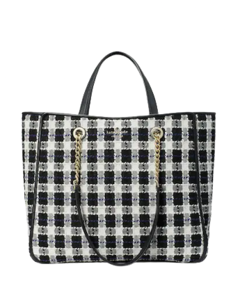 Kate Spade Houndstooth-pattern Shoulder Bag in Black