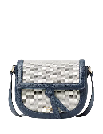 Kate Spade Knott Canvas Medium Saddle Bag, Blazer Blue