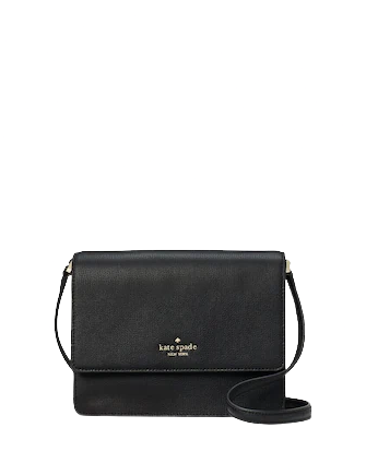 Kate Spade Kristi Leather Crossbody (Black): Handbags