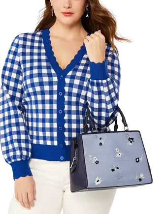 Kate Spade New York Leila Floral Embroidered Medium Triple Compartment Satchel