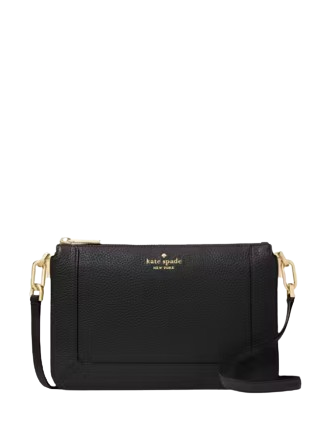 Black double compartment cross body bag hotsell