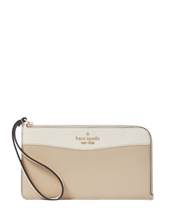 Kate Spade New York Lucy Colorblock Pebbled Leather Medium L-zip Wristlet