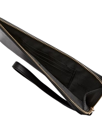 Kate Spade Outlet Lucy Medium L Zip Wristlet Black Non Glitter