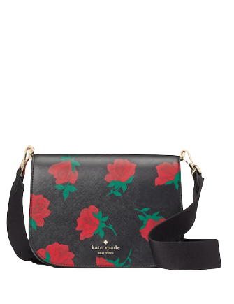 Kate Spade New York Madison Rose Toss Printed Saddle Bag