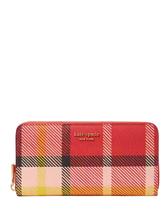 Kate Spade New York Morgan Museum Plaid Zip-around Continental