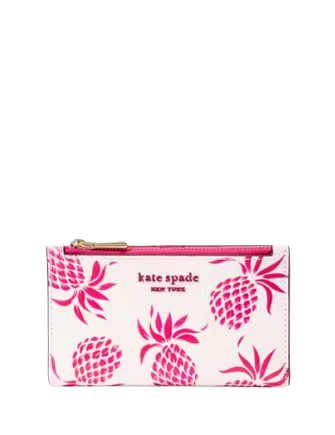 Kate Spade New York Morgan Pineapple Embossed Small Slim Bifold Wallet
