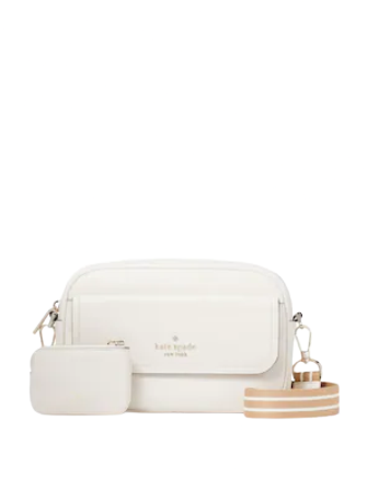 Kate Spade Rosie Flap Camera Bag Crossbody - Pebble Leather Parchment