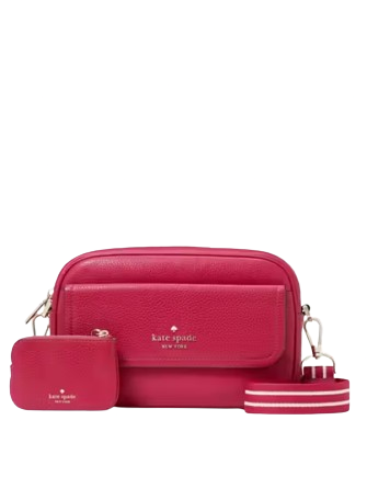 New Kate Spade Rosie Pebbled Leather Small Flap Camera Bag Renaissance Rose