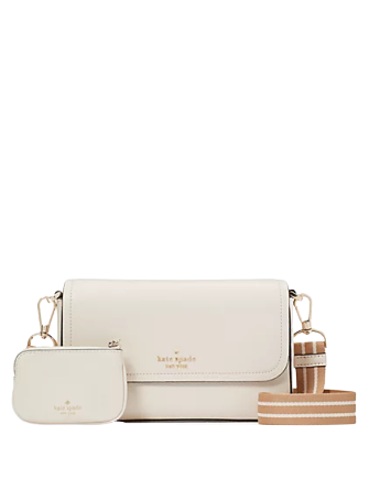 New Kate Spade Rosie Flap Crossbody Pebble Leather Parchment Multi