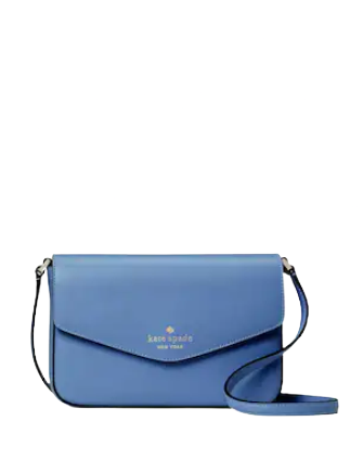 Envelope Crossbody Bag in French Blue Leather