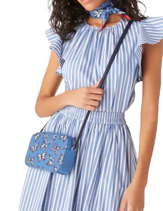 Kate Spade Staci Butterfly Mini Camera Bag Zip Crossbody Sky Blue Multi –  Gaby's Bags