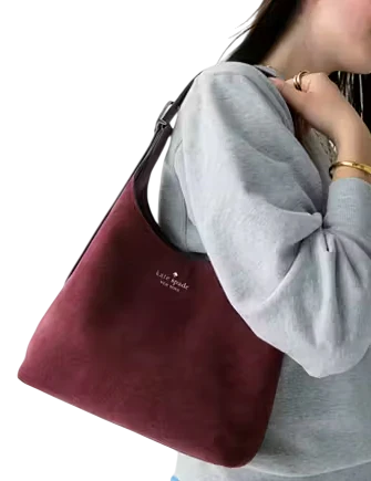 Kate Spade New York 454 Suede Small Shoulder Bag Dark Merlot