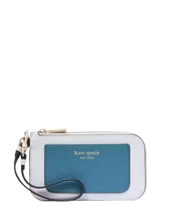 Kate Spade New York Ava Colorblocked Coin Card Case Wristlet Back To School Blues