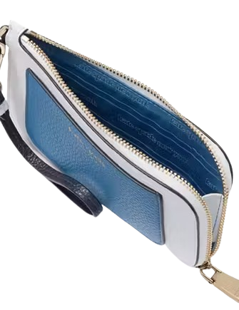 Kate Spade New York Ava Colorblocked Coin Card Case Wristlet Back To School Blues