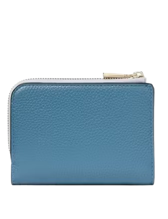 Kate Spade New York Ava Colorblocked Pebbled Leather Zip Bifold Wallet Back To School Blues