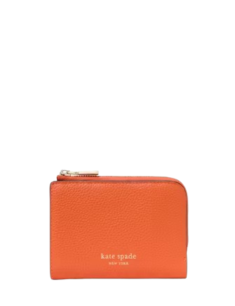 Kate Spade New York Ava Colorblocked Pebbled Leather Zip Bifold Wallet  Ruby Citrus