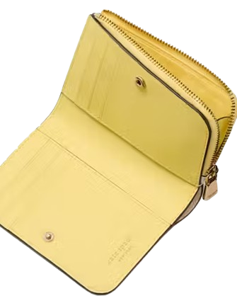 Kate Spade New York Ava Spring Pansies Bifold Wallet Yuzu Jam