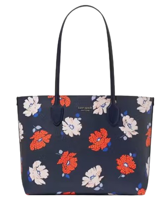 Kate Spade New York Bleecker Dotty Floral Large Tote Parisian Navy