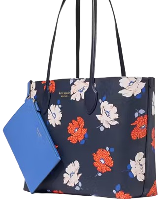 Kate Spade New York Bleecker Dotty Floral Large Tote Parisian Navy