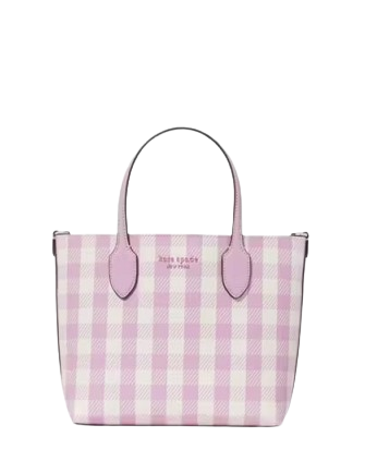 Kate Spade New York Bleecker Gingham Medium Crossbody Tote  Berry Cream