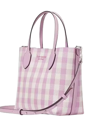Kate Spade New York Bleecker Gingham Medium Crossbody Tote  Berry Cream