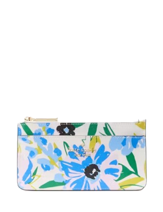 Kate Spade New York Boxed Madison Floral Large Slim Card Holder  Cream